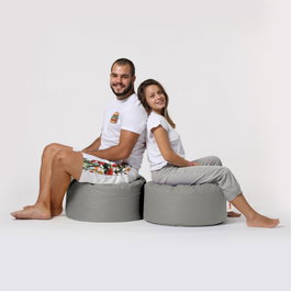 Atelier Del Sofa Round Pouf - Fume
